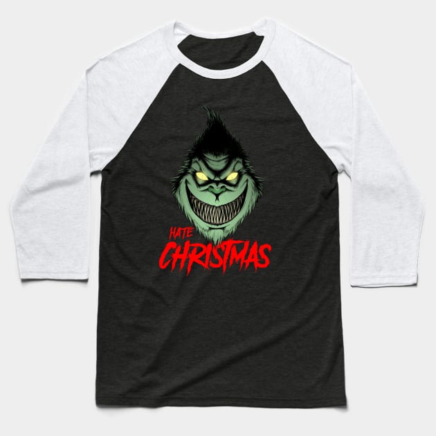 Hate Christmas Baseball T-Shirt by Canache Shop